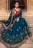 Blue satin georgette festival wear saree 1105