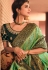 Sea green silk saree with blouse 13359