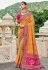 Mustard banarasi silk festival wear saree 5901