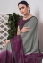 Grey viscose saree with blouse 41615