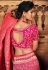 Pink silk saree with blouse 10135