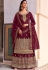 wine jacquard embroidered straight embroidered palazzo suit 30057
