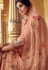peach georgette straight printed palazzo pakistani suit 22206