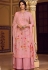 pink georgette straight printed palazzo pakistani suit 22203