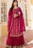 dark pink jacquard straight heavy palazzo suit 21406