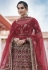 Maroon velvet embroidered bridal lehenga choli 8101