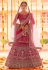 Magenta velvet bridal lehenga choli 8601