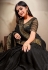 Black satin silk saree with blouse 354D