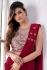 Red sequins work lycra readymade saree 10413a