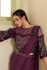 Wine sequins work lycra readymade saree 1015762c