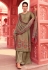 Brown crepe palazzo suit 7521