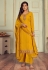 Yellow faux georgette kameez with palazzo 3102