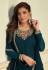 Teal faux georgette palazzo suit 3103