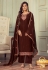 Brown faux georgette kameez with palazzo 3106