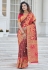 Brown banarasi silk festival wear saree 5374