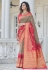 Grey banarasi silk festival wear saree 5376