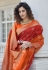 Red banarasi silk festival wear saree 5378