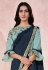 Teal lycra saree with blouse 21820