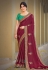 Wine silk georgette festival wear saree 141804