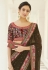 Brown organza saree with blouse 9501