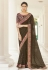Brown organza saree with blouse 9501