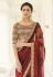 Rust organza saree with blouse 9503
