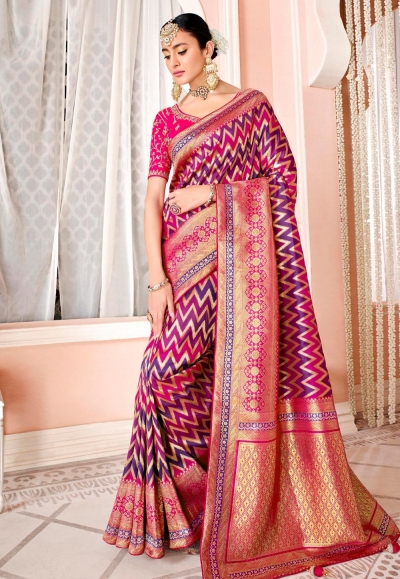 Purple silk festival wear saree 13402