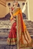 Red silk festival wear saree 6101