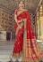 Red silk saree with blouse 6106