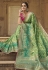 Green silk saree with blouse 10153