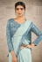 Sky blue silk georgette saree with blouse 41906