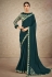 Teal silk georgette saree with blouse 41912