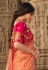 Peach silk saree with blouse 13380