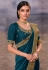 Teal silk festival wear saree 3902