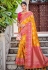 Yellow silk saree with blouse 5107