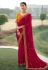 Magenta satin chiffon saree with blouse 1101