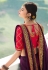 Purple satin chiffon saree with blouse 1109