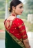 Green satin chiffon saree with blouse 1111