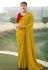 Mustard satin chiffon festival wear saree 1102