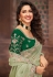 Pista green net saree with blouse 1608