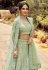 Sea green organza embroidered work lehenga choli 7113