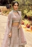 Pink organza embroidered work lehenga choli 7114