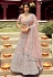 Peach organza embroidered work lehenga choli 7133