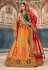 Orange banarasi silk a line lehenga choli 1205