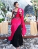 Black and Rani pink crop top bridesmaid lehenga