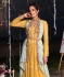Yellow Indo western Gharara crop top bridesmaid dress