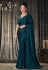 Teal georgette saree with blouse 2301