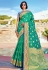 Sea green banarasi silk saree with blouse 144468