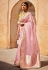 Pink silk saree with blouse 1421