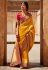 Yellow silk festival wear saree 1422
